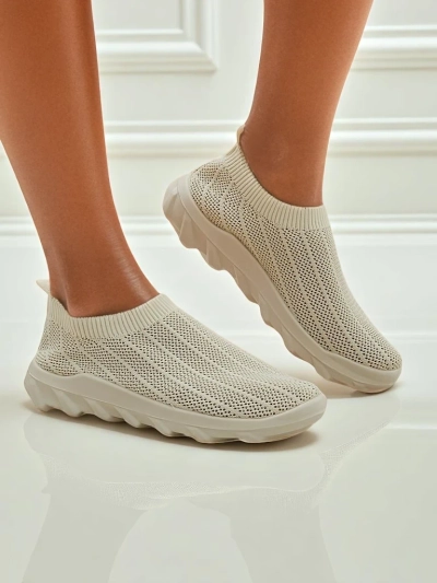 Női Arete bézs színű slip-on, lélegző szövet sneakerek