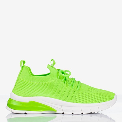 Neonowe zielone sportowe buty damskie Brighton - Obuwie