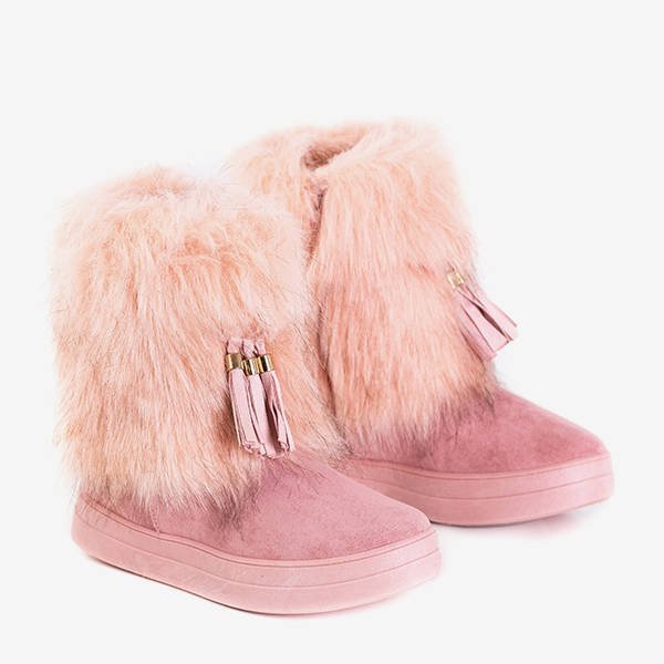OUTLET Rózsaszín női hócsizma Astride díszítéssel - cipő
