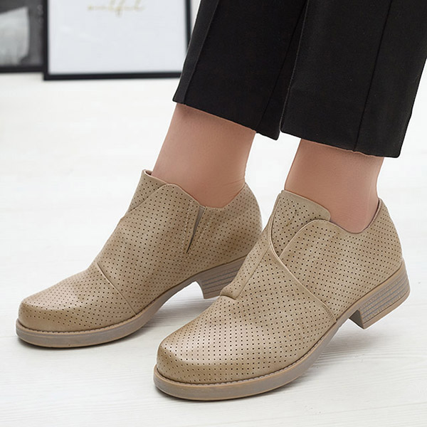 Bézs női öko bőr félcipő Ilioppa- Lábbeli