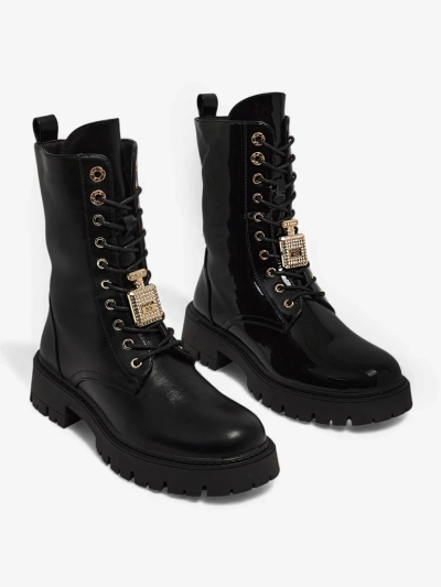 Venit női öko bőr fűzős bokacsizma