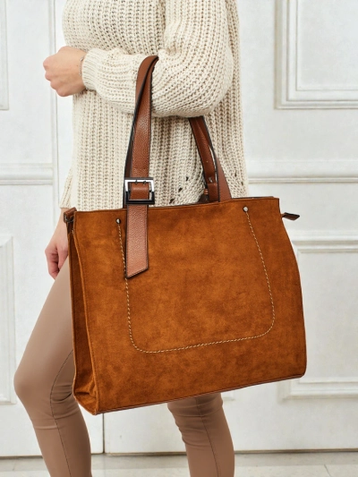 Daverna női shopper táska, öko velúr