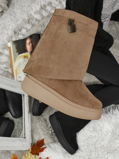 Rövid női hócsizma a'la Elizze, rögzíthető szárral