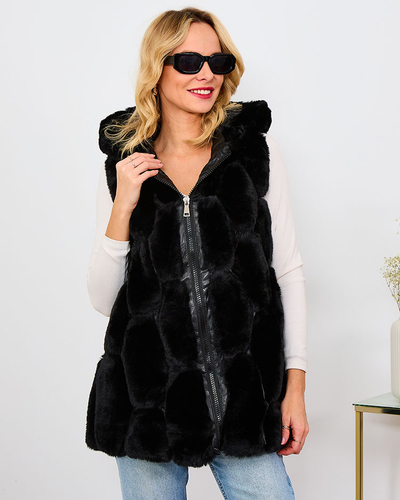 Royalfashion Női műszőrme mellény bézs színben