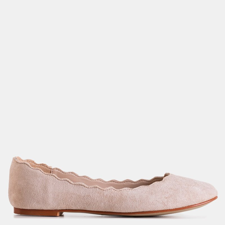 OUTLET Bézs színű női öko-velúr balerinák Antonelia - Cipők