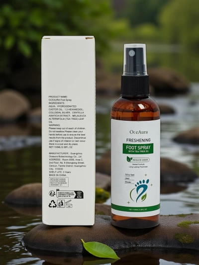 Teafaolajos frissítő lábspray