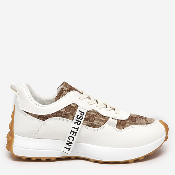 OUTLET Fehér női sportcipő divatos Tentis mintával - Lábbeli