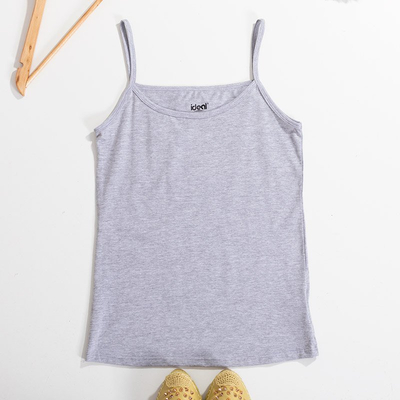 Női szürke felső vékony pántokkal PLUS SIZE - Ruházat