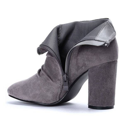 OUTLET Szürke csizma, reszketéssel a Ruby - Cipő oszlopon