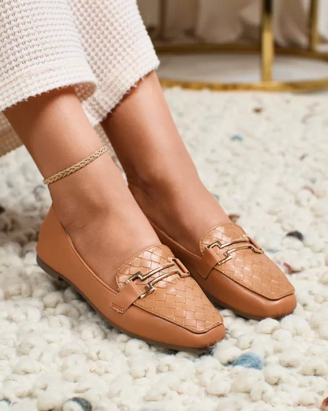 Royalfashion Camel női mokaszin Bulerol