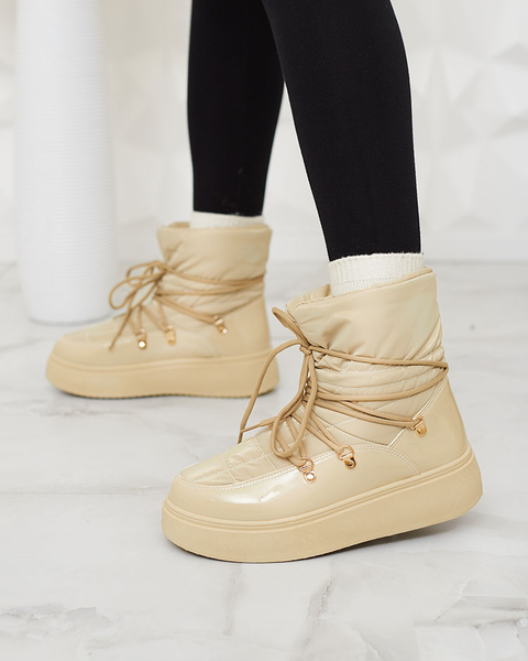 Royalfashion Női csúszós hócsizma világosbarna színben Dabenda