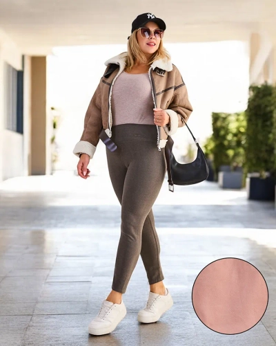 Royalfashion Pamut vastagított női leggings NAGY MÉRET