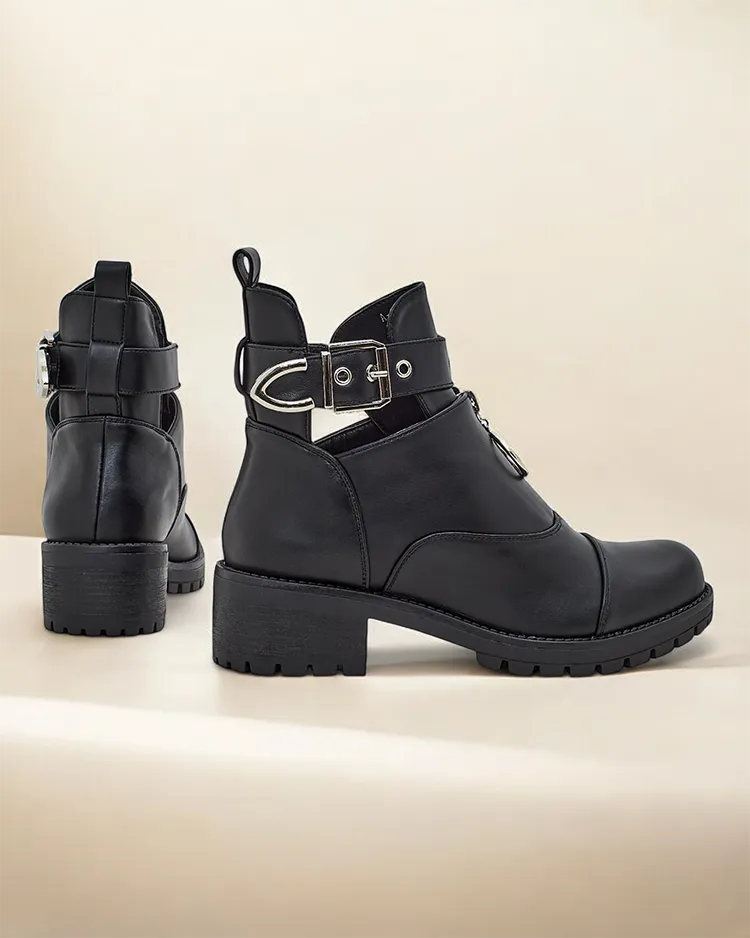 Royalfashion Női bokacsizma munkástípusú Komoves