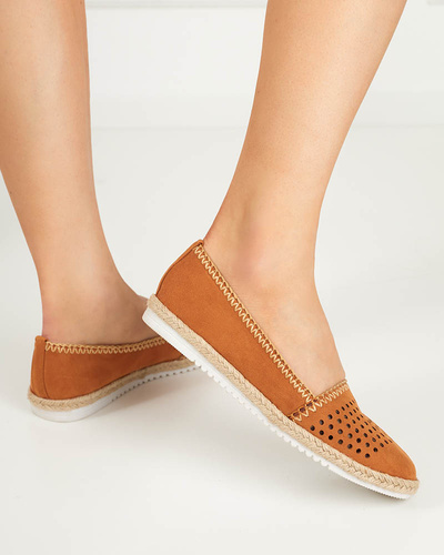 OUTLET Női áttört espadrillák, teve Terila színben - Lábbeli