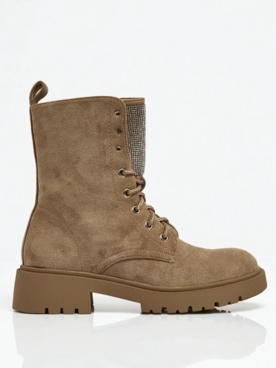 Ferlyne női öko velúr fűzős bokacsizma