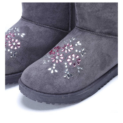 Szare śniegowce Valia - Obuwie