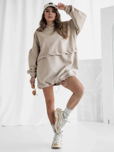 Royalfashion Női pamut miniruha kapucni típus