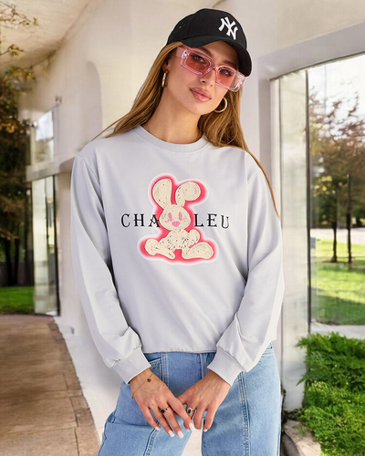 Royalfashion Női pamut vékony nyomtatott pulóver