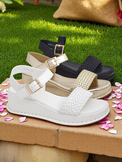 Királyi divat női platform szandál fonott pánttal Fiolle