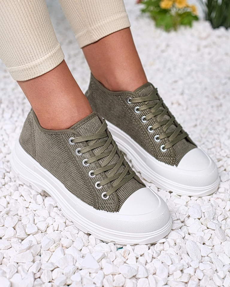 Royalfashion Green női platform tornacipő Spollero