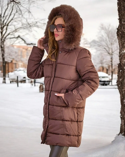 Royalfashion női steppelt télikabát