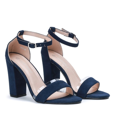 Granatowe sandały na słupku Osane - Obuwie