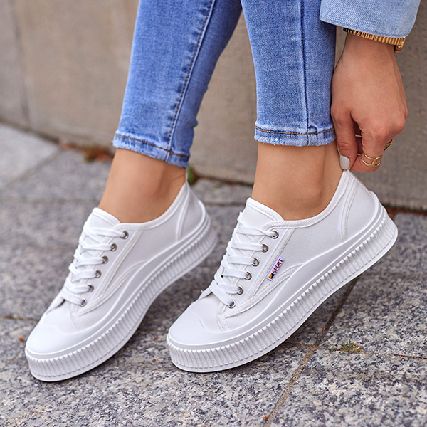 OUTLET Fehér női tornacipő, Scola típus - Lábbeli