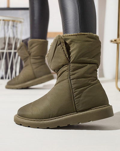 Sötétzöld női csizma a'la hócsizma Kalioli- Footwear