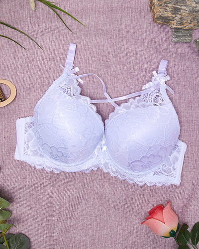 Női melltartó csipkével, fehér - Fehérnemű