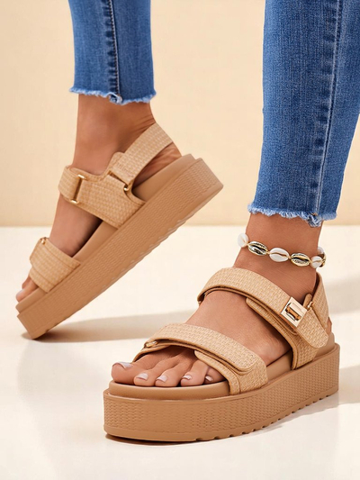 Royalfashion Bézs Lavinia női platform szandál – kényelmes nyár