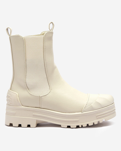 OUTLET Bézs női bakancs vastagabb talppal Berann- Footwear