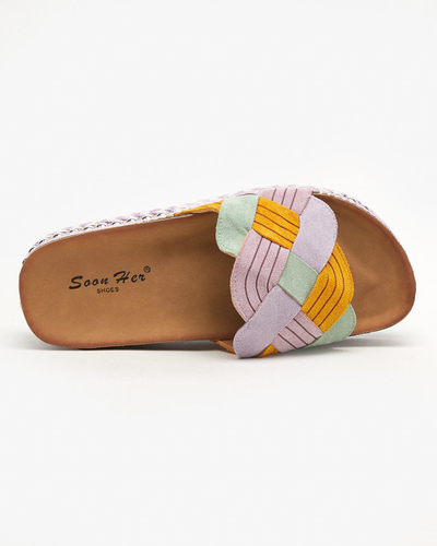 Lila női papucs vastag talpon Cekolina - Lábbeli