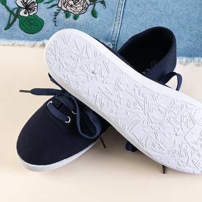 Ramonda női sötétkék cipő fűzővel - cipő