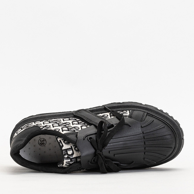 Női fekete sportcipő Ibibis mintával - Lábbeli