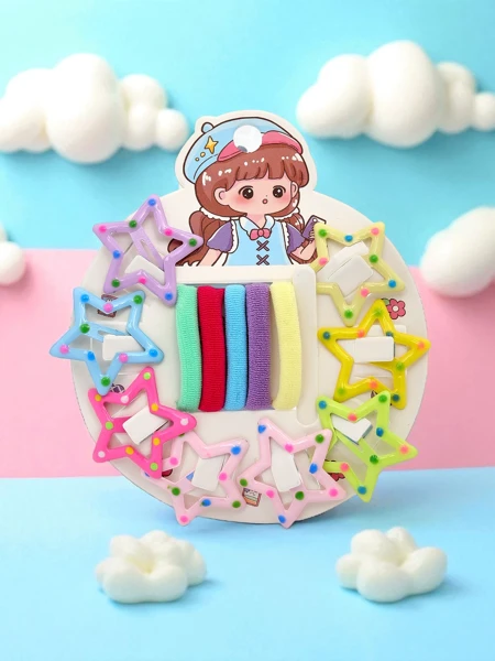 Színes hajcsat és hajgumi szett gyerekeknek