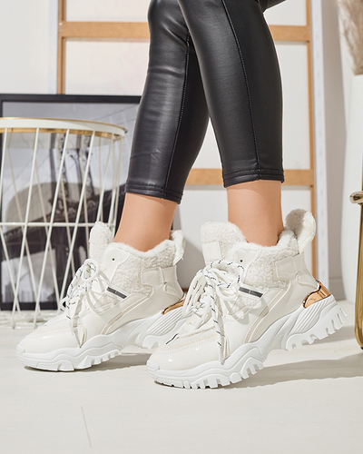 Fehér női sportcipő szőrmével Sagglo- Footwear