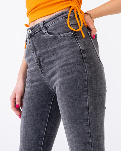 Sötétszürke egyenes női farmer - Ruházat