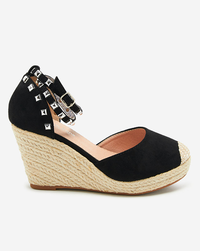 OUTLET Fekete női szandál a'la espadrilles éken Nufasa - Cipők