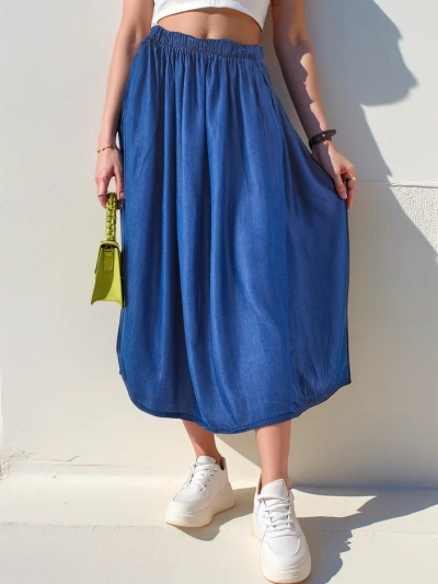 Royalfashion Női midi szoknya farmer stílusú