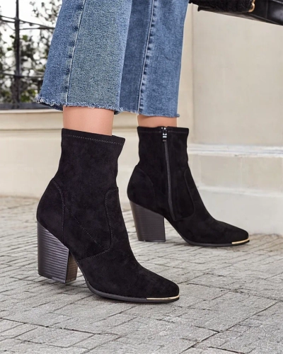 Royalfashion Eko-suede női csizma tűsarkúval Gris