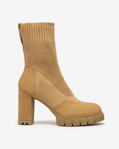 Royalfashion Női camel színű Flexi Booties