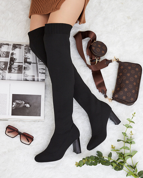 Royalfashion Női csúszós, térd fölé érő csizma Nolels