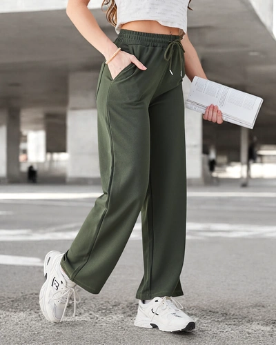 Royalfashion Egyszerű női nadrág megkötővel