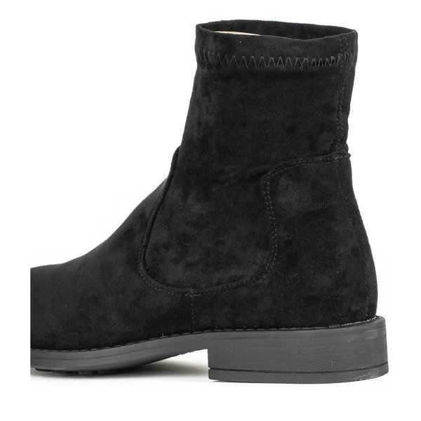 Czarne botki z eko-zamszu Jasanner - Obuwie