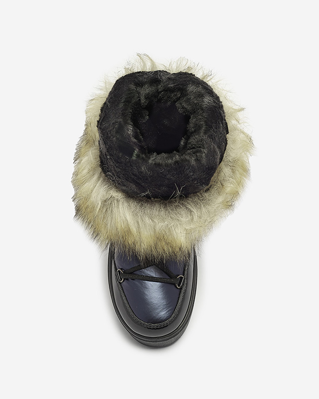 Női tengerészkék lakkozott hócsizma Luccav- Lábbeli