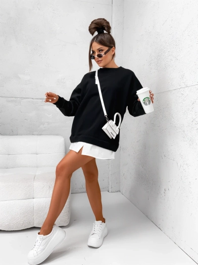 Royalfashion Női pamut pulóver leválasztható alsó résszel