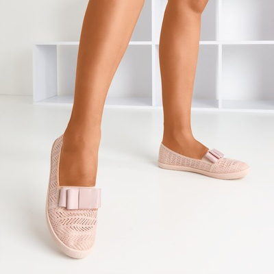 OUTLET Rózsaszín áttört tornacipő Nadin masnival - Lábbeli