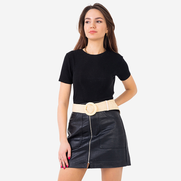 Női bézs színű fonott öv - Kiegészítők