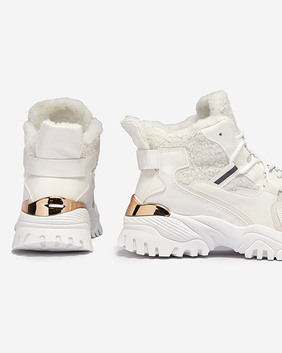 Fehér női sportcipő szőrmével Sagglo- Footwear