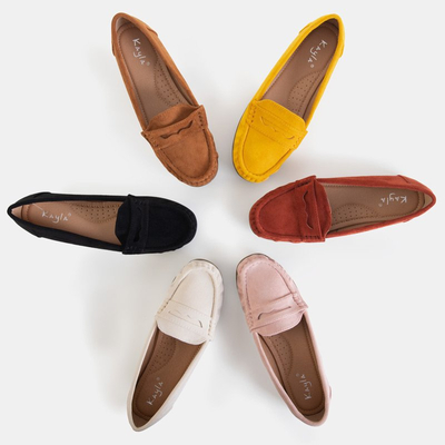 Női öko-velúr cipők teveszínben Monika - Lábbeli